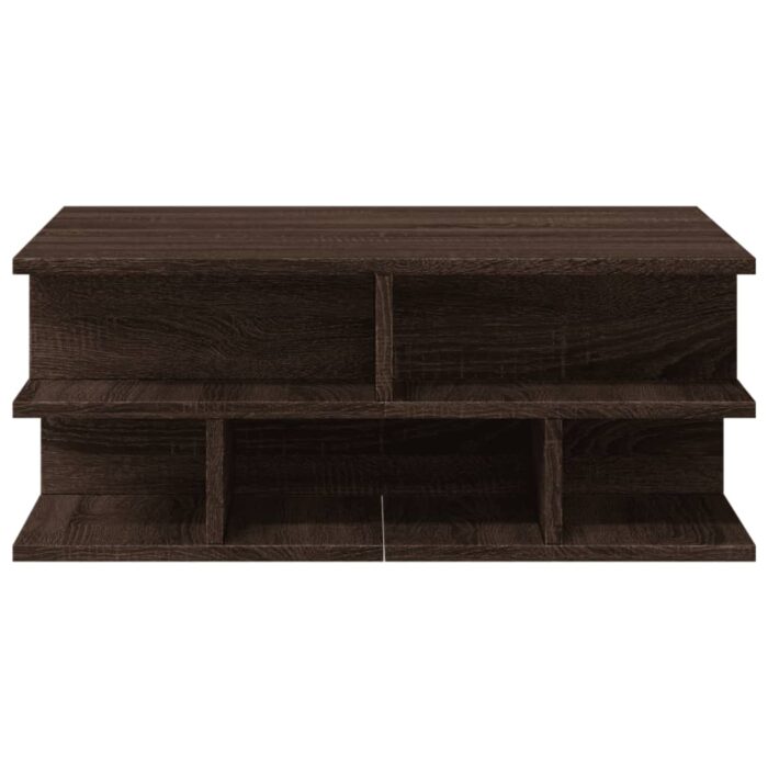 Table basse chêne marron 70x70x29 cm bois d'ingénierie – Image 3