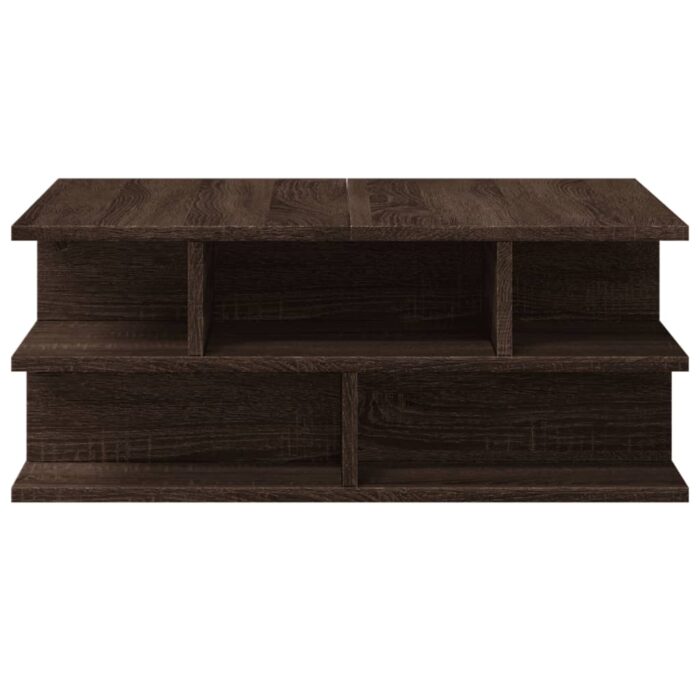 Table basse chêne marron 70x70x29 cm bois d'ingénierie – Image 4