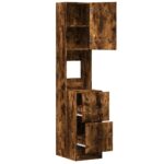 Armoire de cuisine chêne fumé 35x50x180 cm bois d'ingénierie – Image 5