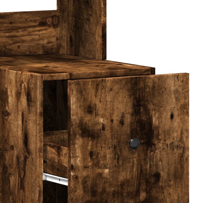 Armoire de cuisine chêne fumé 35x50x180 cm bois d'ingénierie – Image 7