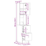 Armoire de cuisine chêne fumé 35x50x180 cm bois d'ingénierie – Image 9