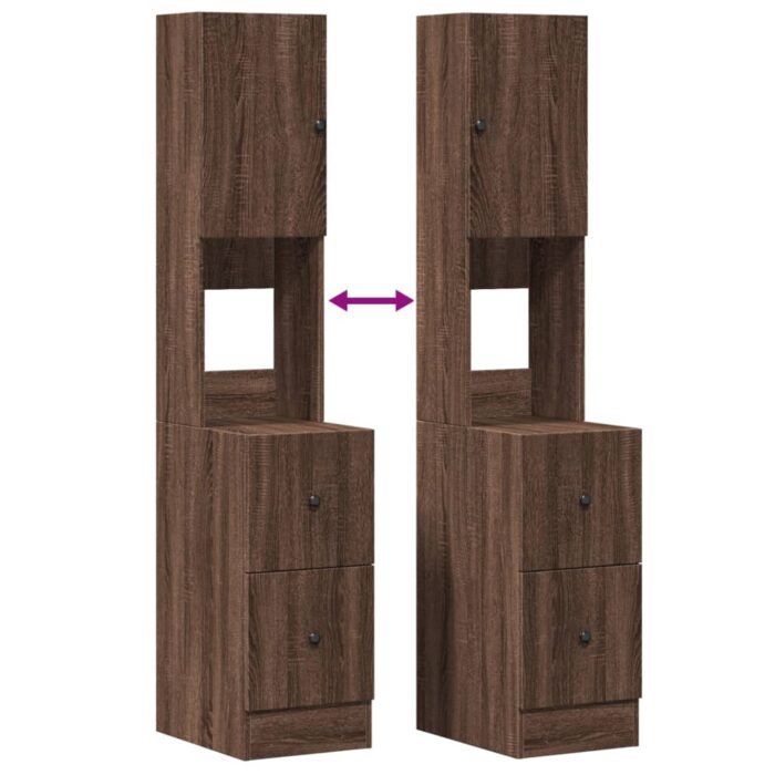 Armoire de cuisine chêne marron 35x50x180 cm bois d’ingénierie – Image 6