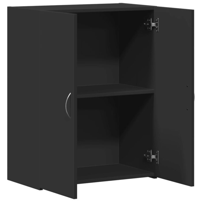 Armoire de classement noir 60x32x77,5 cm bois d'ingénierie – Image 5