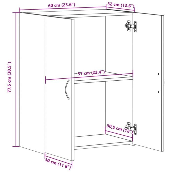 Armoire de classement chêne sonoma bois d'ingénierie – Image 8