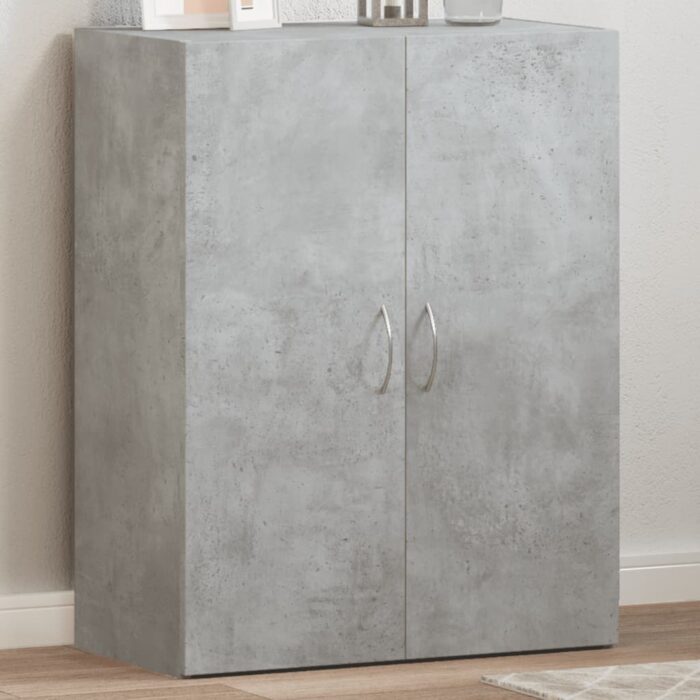 Armoire de classement gris béton bois d'ingénierie – Image 1