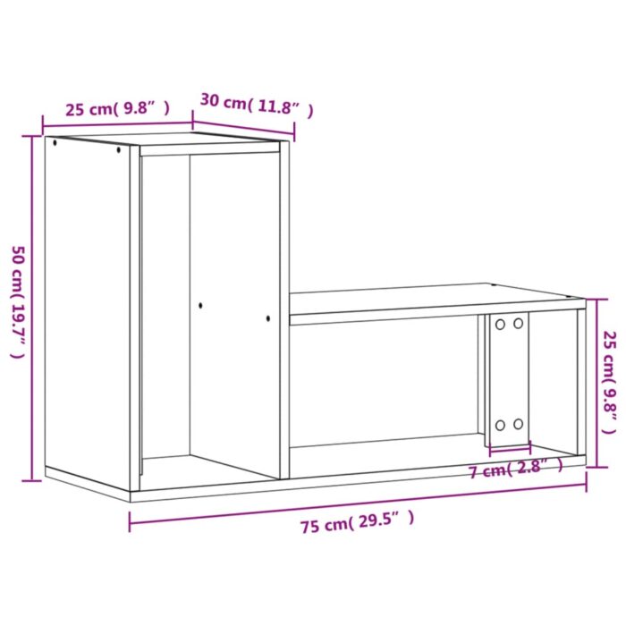 Meubles TV 2 pcs blanc 75x30x50 cm bois d'ingénierie – Image 10