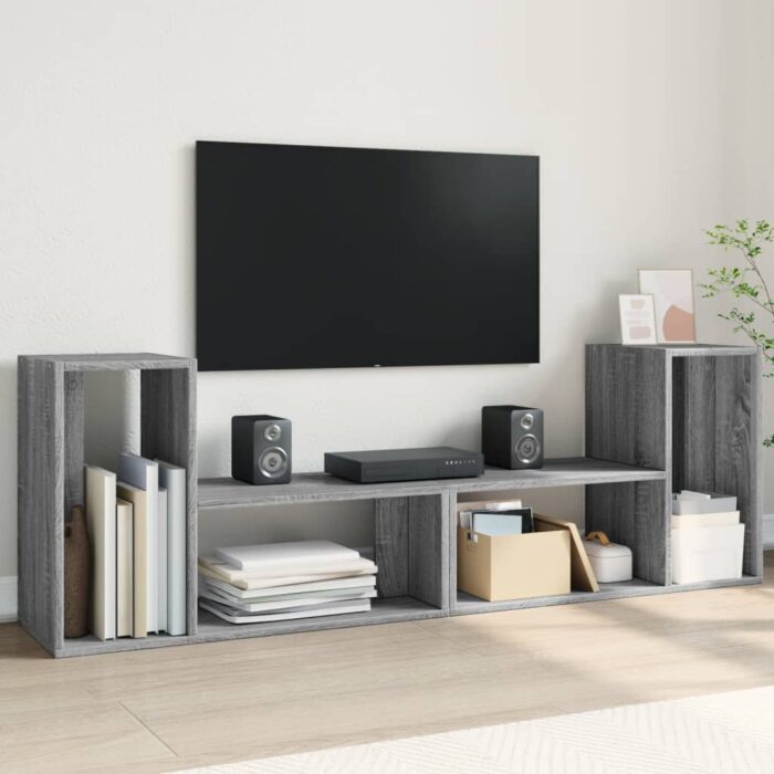 Meubles TV 2 pcs sonoma gris 75x30x50 cm bois d'ingénierie – Image 1