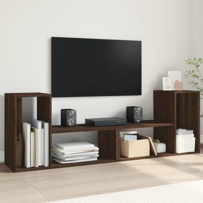 Meubles TV 2 pcs chêne marron 75x30x50 cm bois ingénierie – Image 1