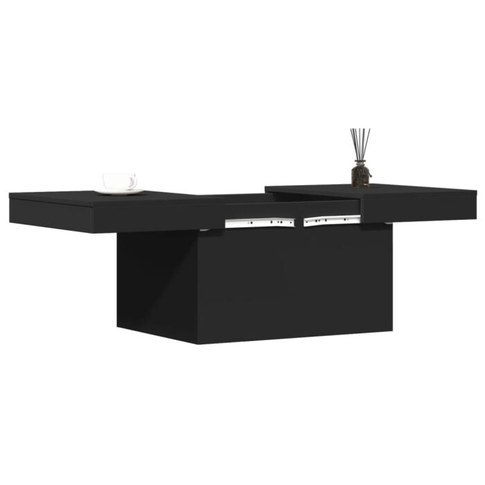 Table basse noir 80x55x40 cm bois d'ingénierie – Image 2