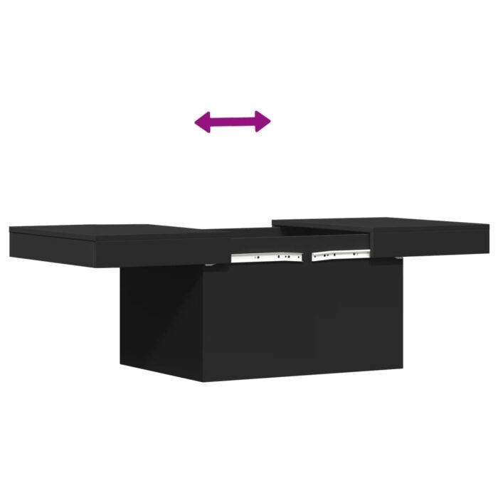 Table basse noir 80x55x40 cm bois d'ingénierie – Image 7