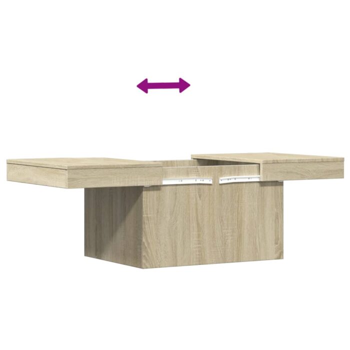 Table basse chêne sonoma 80x55x40 cm bois d'ingénierie – Image 7