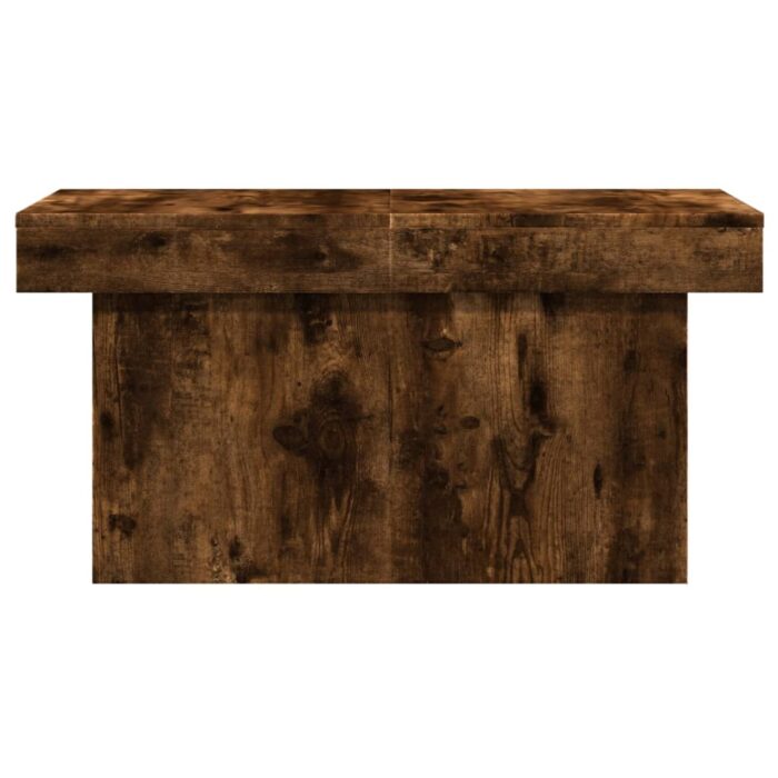 Table basse chêne fumé 80x55x40 cm bois d'ingénierie – Image 3