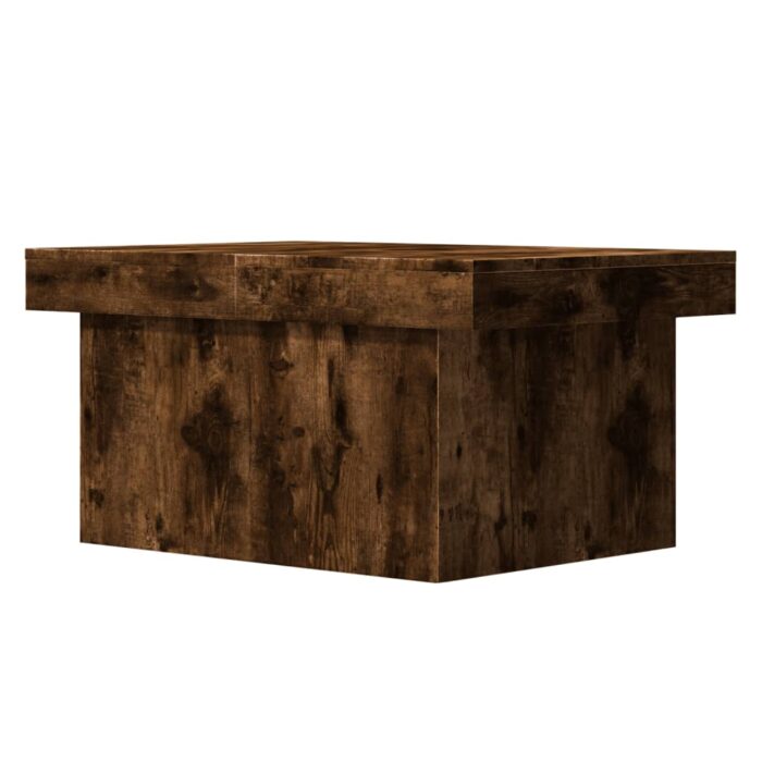 Table basse chêne fumé 80x55x40 cm bois d'ingénierie – Image 5
