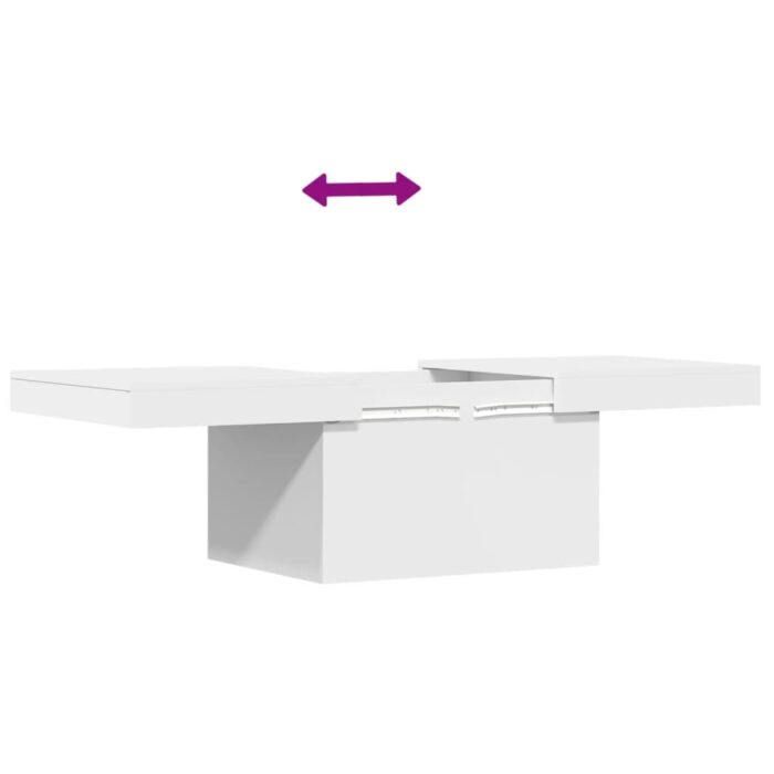 Table basse blanc 100x55x40 cm bois d'ingénierie – Image 7