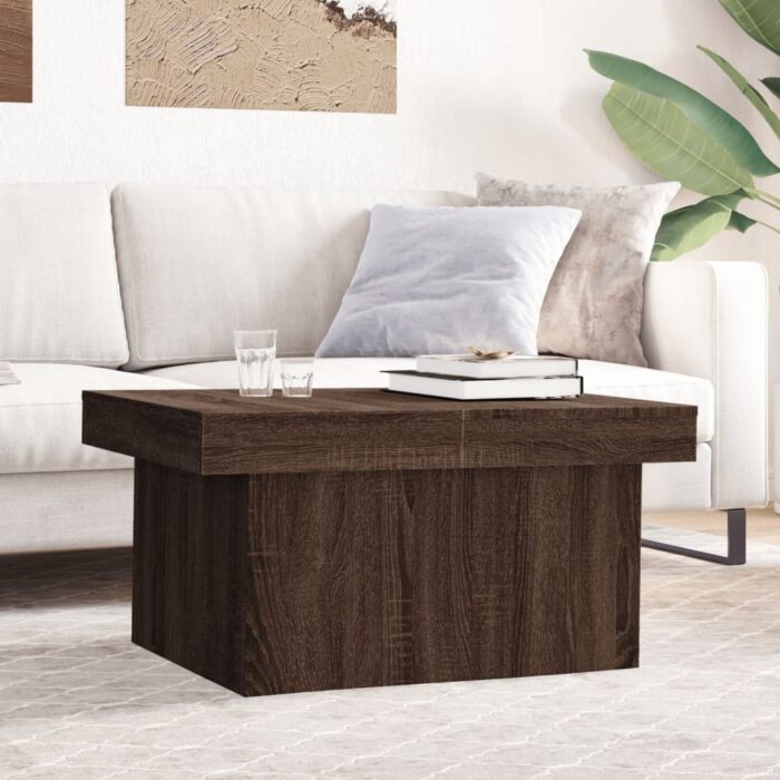 Table basse chêne marron 100x55x40 cm bois d'ingénierie – Image 1