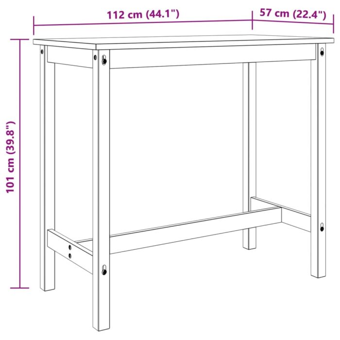 Ensemble de bar 3 pcs Bois de pin massif – Image 12