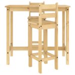 Ensemble de bar 3 pcs Bois de pin massif – Image 2