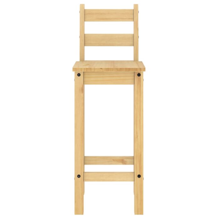 Chaises de bar lot de 2 bois de pin solide – Image 3