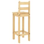 Chaises de bar lot de 2 bois de pin solide – Image 5