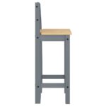 Chaises de bar lot de 2 gris bois de pin solide – Image 4