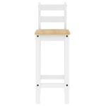 Chaises de bar lot de 2 blanc bois de pin solide – Image 3
