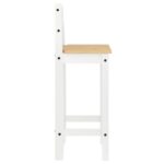 Chaises de bar lot de 2 blanc bois de pin solide – Image 4