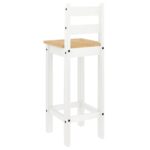 Chaises de bar lot de 2 blanc bois de pin solide – Image 5