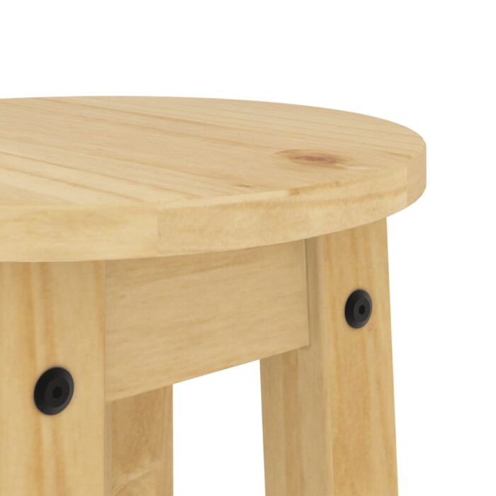 Tabourets de bar lot de 2 bois massif de pin – Image 6