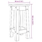 Tabourets de bar lot de 2 bois massif de pin – Image 7