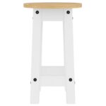 Tabourets de bar lot de 2 blanc bois massif de pin – Image 3