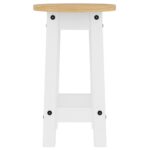 Tabourets de bar lot de 2 blanc bois massif de pin – Image 4