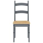 Chaises à manger lot de 2 gris 40x46x99 cm bois massif de pin – Image 2