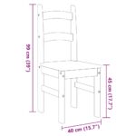 Chaises à manger lot de 2 gris 40x46x99 cm bois massif de pin – Image 7
