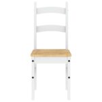 Chaises à manger lot de 2 blanc 40x46x99 cm bois massif de pin – Image 2