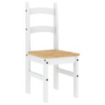 Chaises à manger lot de 2 blanc 40x46x99 cm bois massif de pin – Image 3