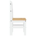 Chaises à manger lot de 2 blanc 40x46x99 cm bois massif de pin – Image 4