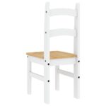 Chaises à manger lot de 2 blanc 40x46x99 cm bois massif de pin – Image 5