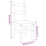 Chaises à manger lot de 2 blanc 40x46x99 cm bois massif de pin – Image 7