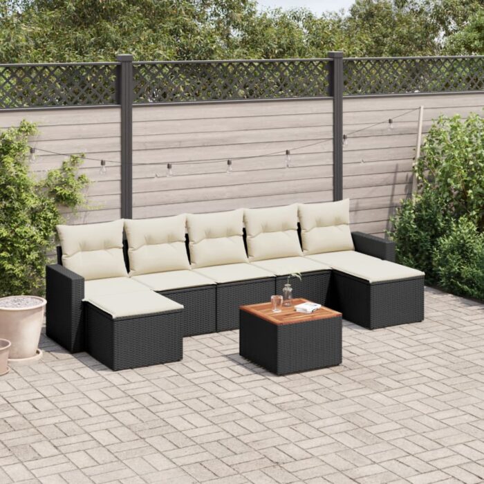 VXL8721012861138_m_en_hd_1.jpg Salon de jardin 8 pcs avec coussins noir résine tressée – Image 1