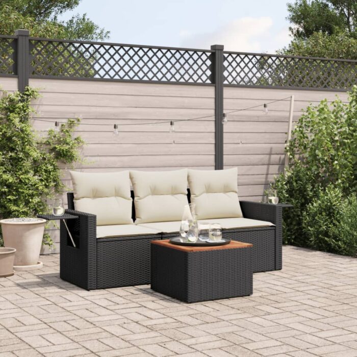 VXL8721012862951_m_en_hd_1.jpg Salon de jardin 4 pcs avec coussins noir résine tressée – Image 1