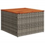 Salon de jardin 5 pcs avec coussins gris résine tressée – Image 3