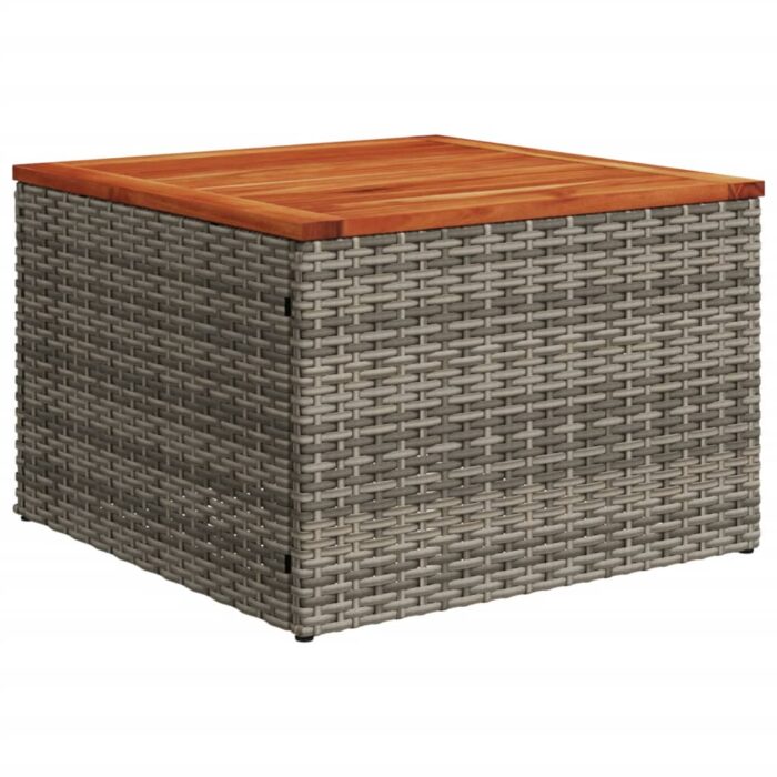 Salon de jardin 5 pcs avec coussins gris résine tressée – Image 3