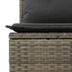Salon de jardin 5 pcs avec coussins gris résine tressée – Image 4