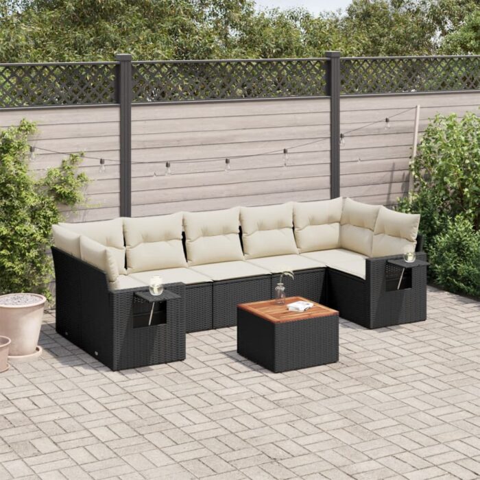 VXL8721012863378_m_en_hd_1.jpg Salon de jardin 8 pcs avec coussins noir résine tressée – Image 1