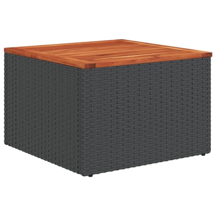 Salon de jardin 9 pcs avec coussins noir résine tressée – Image 3