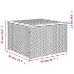 Salon de jardin 9 pcs avec coussins gris résine tressée – Image 10