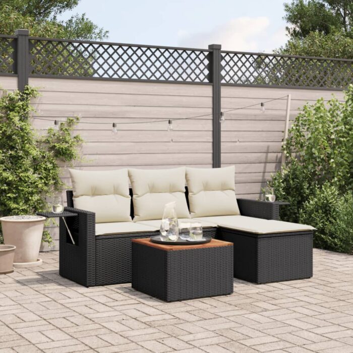 VXL8721012863934_m_en_hd_1.jpg Salon de jardin 5 pcs avec coussins noir résine tressée – Image 1