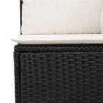 Salon de jardin 5 pcs avec coussins noir résine tressée – Image 5