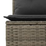 Salon de jardin 6 pcs avec coussins gris résine tressée – Image 5