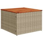 Salon de jardin avec coussins 7 pcs beige résine tressée – Image 4